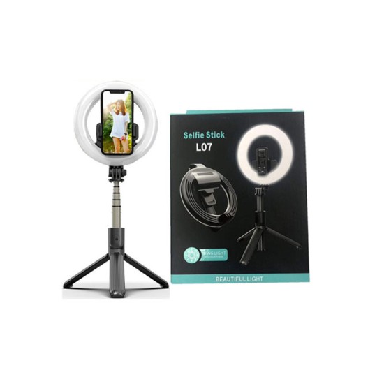 SELFIE STICK COM RINGLIGHT E TRIPÉ L07 SELFIE STICK COM RINGLIGHT E TRIPÉ L07